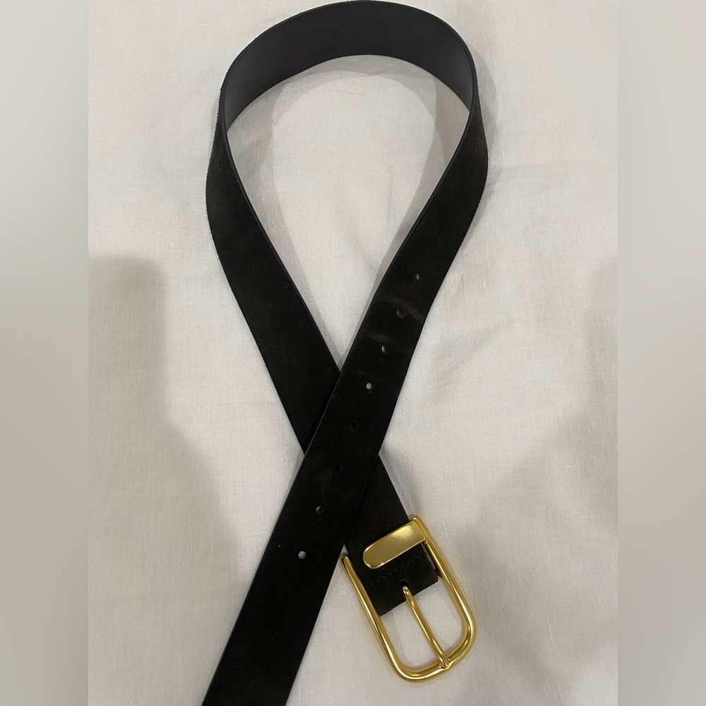 Reiss Chocolate Lyla Leather Half Keeper Belt